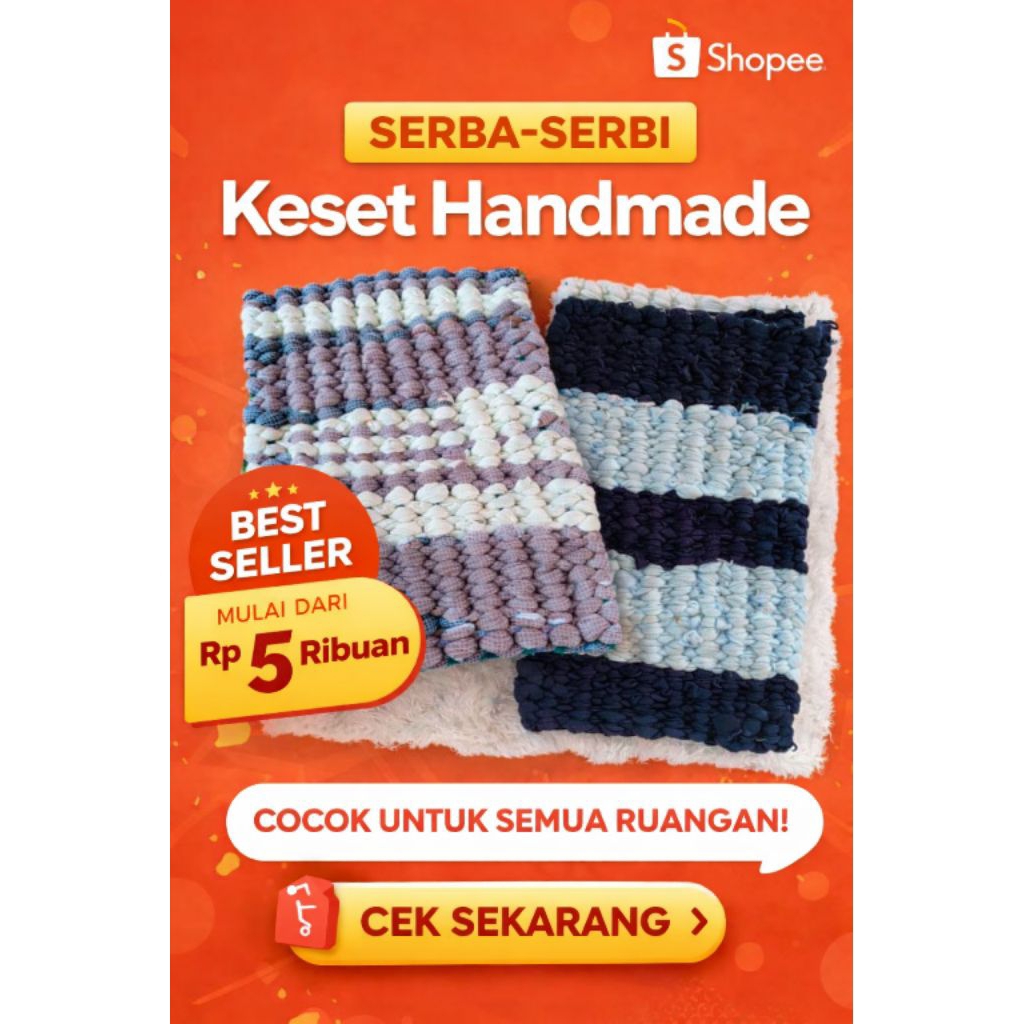 Keset Lantai Anyaman Rajut Tebal - Keset Kain Daya Serap Tinggi - Cocok untuk Dapur dan Kamar mandi