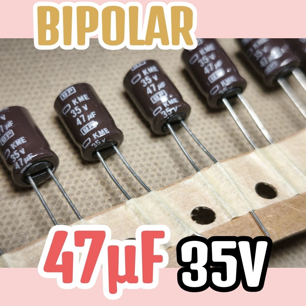 Kapasitor capasitor elko elco 35V 47uF 35V 35volt 47 uf 35 V nonpolar bipolar BP original