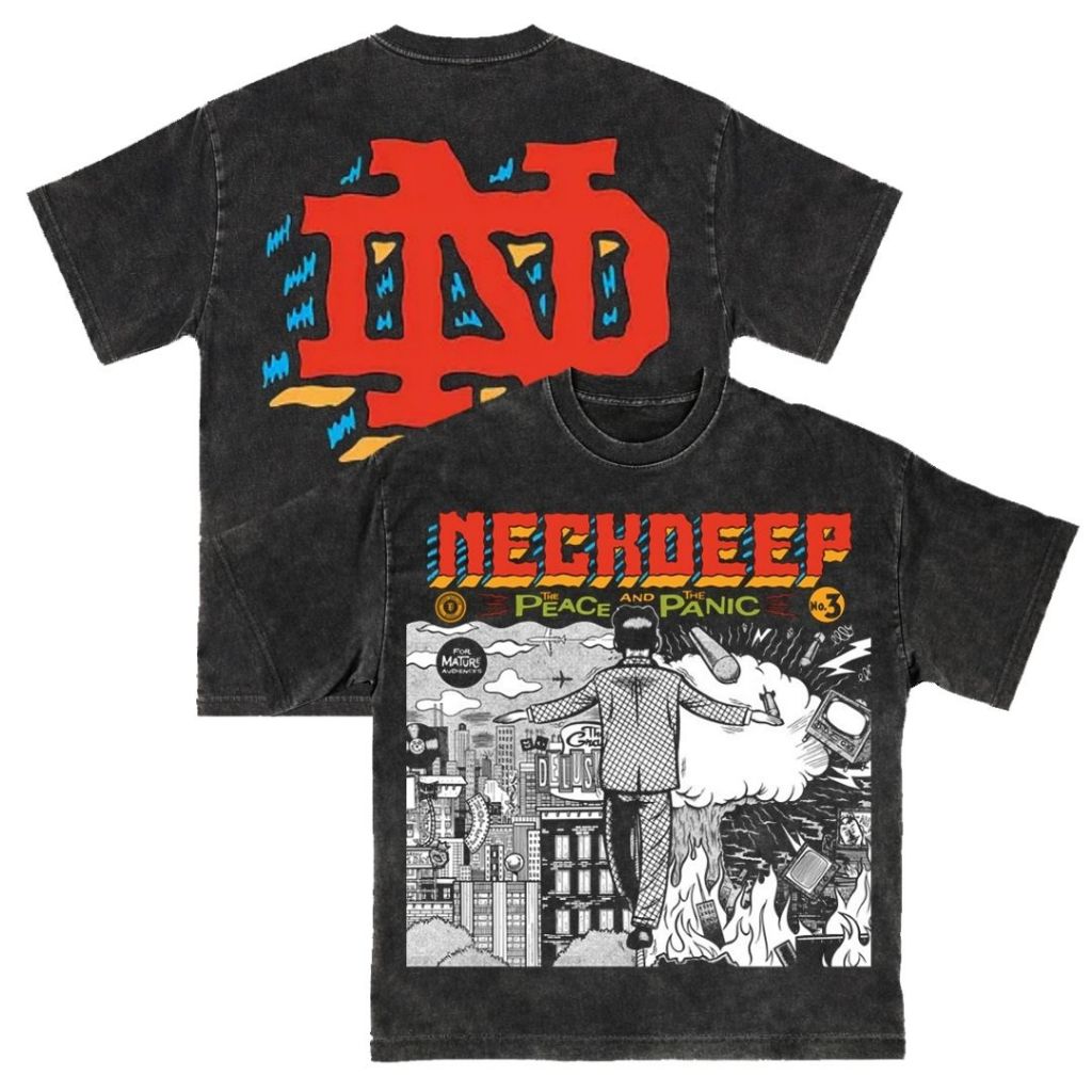 Psycho Crucify "Neckdeep" A2 Print Series Oversized T-Shirt | Stone Wash | Kaos Oversize | Vintage |