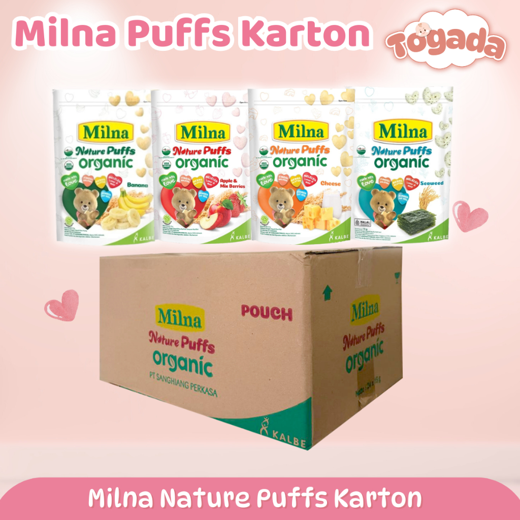 Milna Puffs Karton isi 24 pcs Milna Nature Puffs Snack MPASI Bayi PUFF