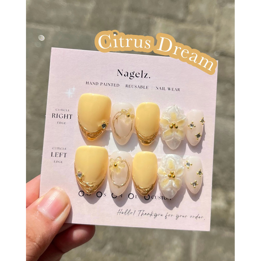 Citrus Dream - PRESS ON NAIL / KUKU PALSU / NAIL ART / KUKU PALSU MURAH / KUKU PALSU MEDAN / PRESS O