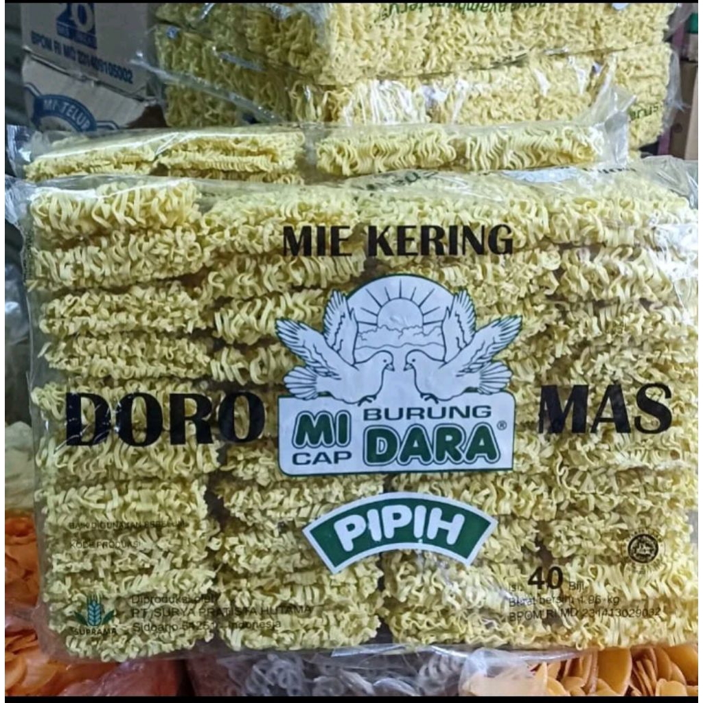 Doromas pipih 40 biji/Ball.  merek mie burung dara
