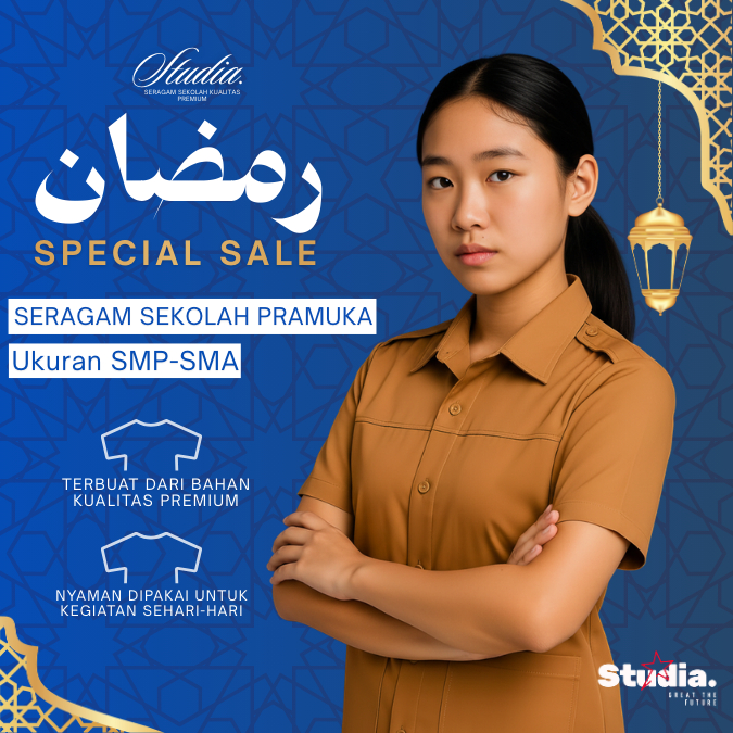 Studia -  Baju Seragam Pramuka Perempuan / Cewek Premium Lengan Panjang - Pendek Anak SD