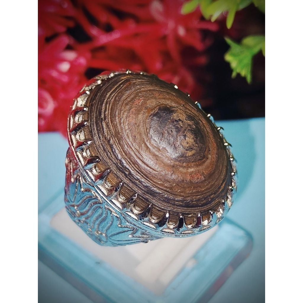 cincin batu akik puser bumi badar besi lengket magnet timbul