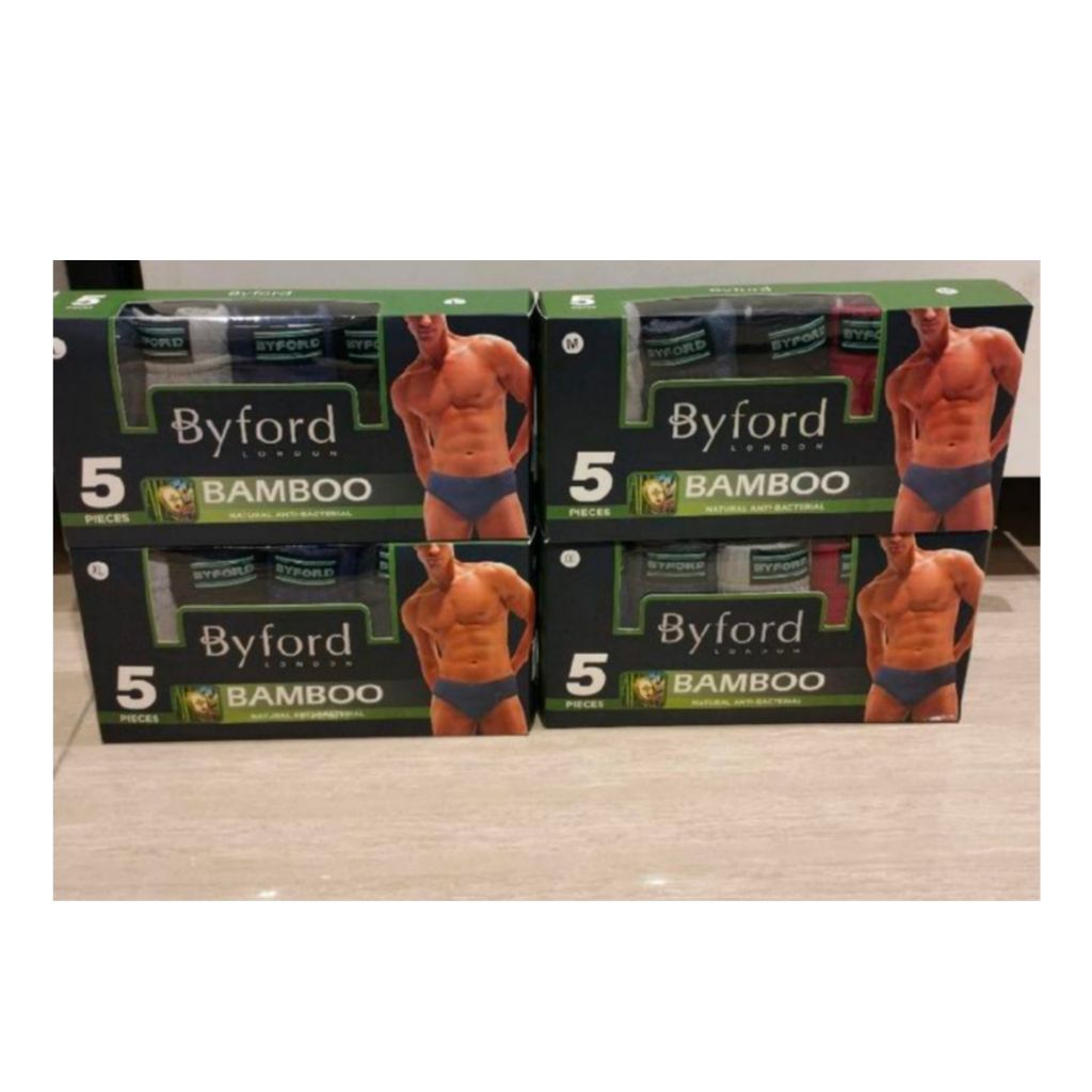 Celana dalam pria Byford brif isi 5 bahan serat bamboo anti backteri