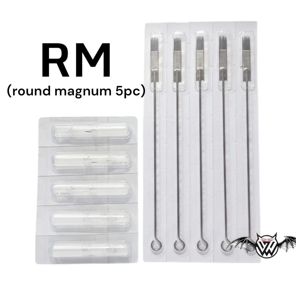 RM Jarum tato coil sepasang 5pcs RM round magnum, shadow, blok, coloring, 5 pasang RM 5/7/9/11/13/15