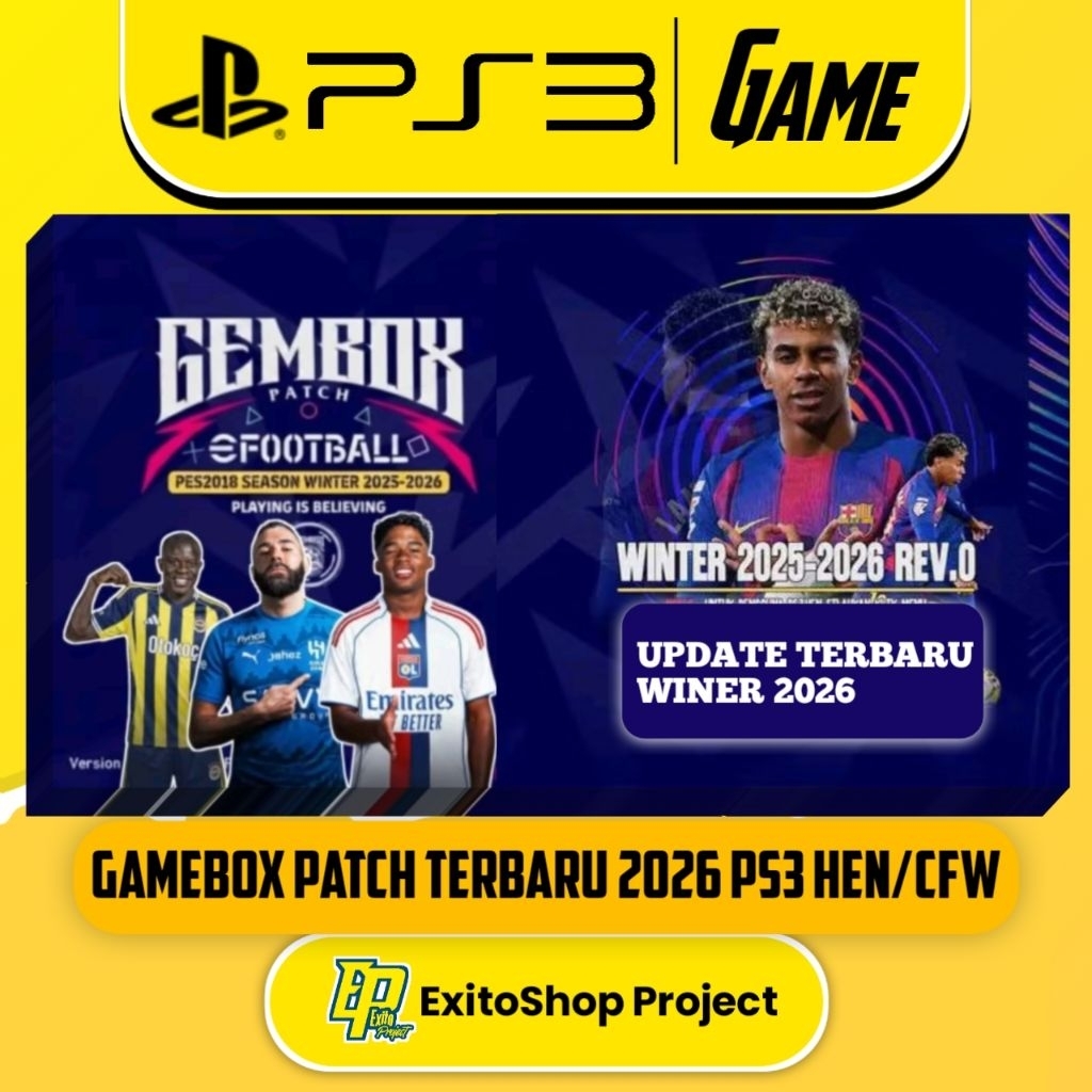 GAMEBOX PS3 HEN/CFW PES 2026 UPDATE MARET TERBARU