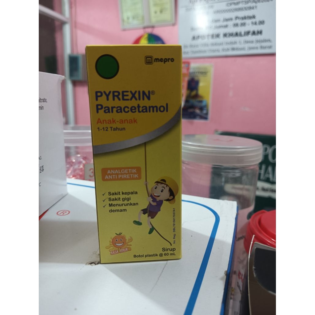 PYREXIN (Paracetamol) Sirup 60 ML- Meringankan Sakit Kepala dan Sakit Gigi serta Menurunkan Demam