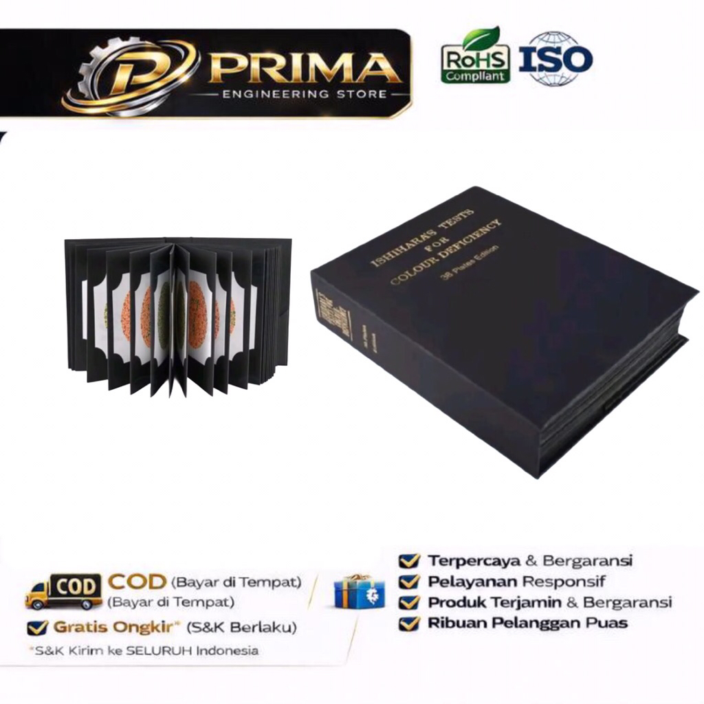 Buku Tes Buta Warna | Ishihara 38 Plates |  Original Japan Paper