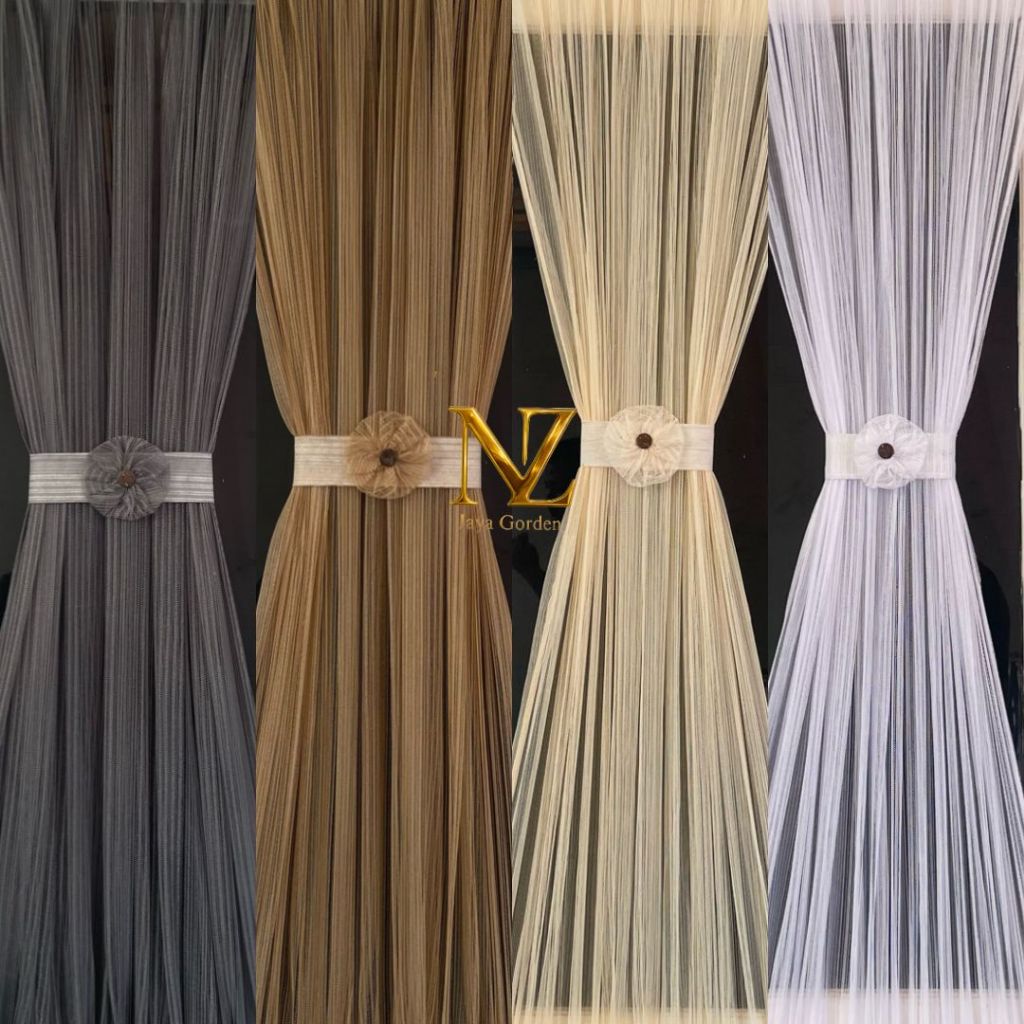 Gorden Kupu Kupu Vitrase Motif Jaring Jendela Minimalis | Tirai Jendela Kecil Mewah | Gorden Pita Te