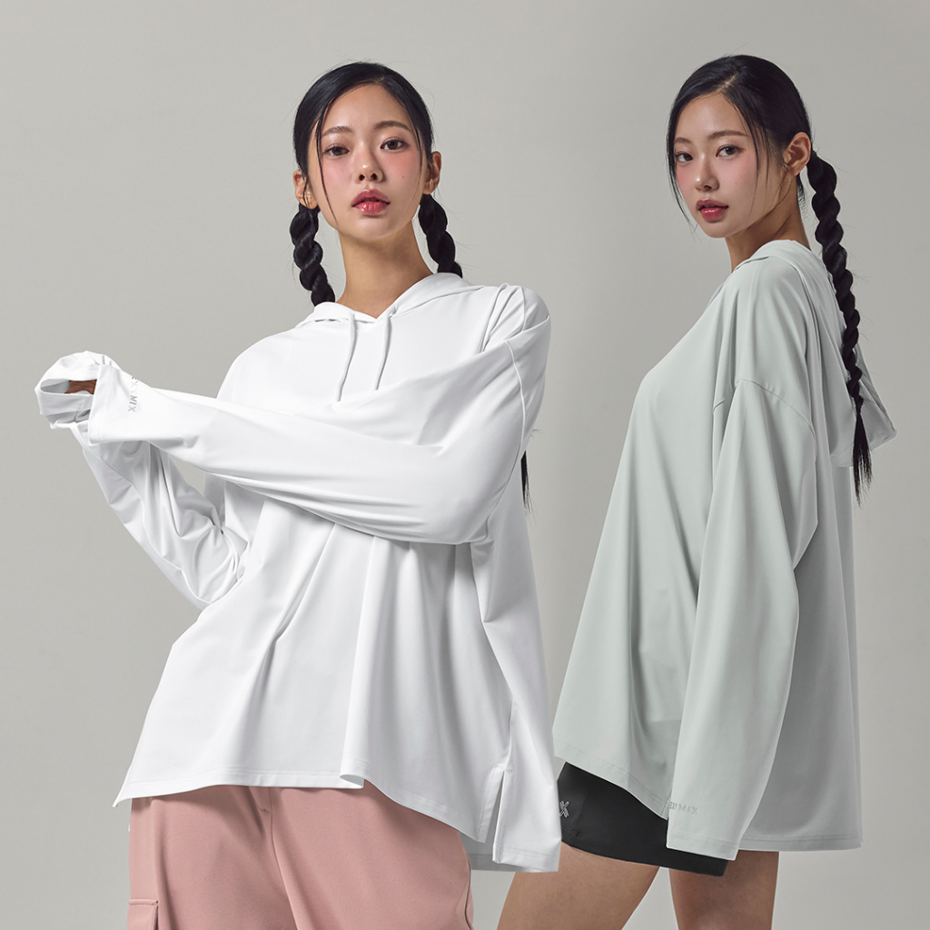 XEXYMIX Medium Feather Overfit Hood Long Sleeve Jaket Hoodie Olahraga Wanita - XFK3TL1109