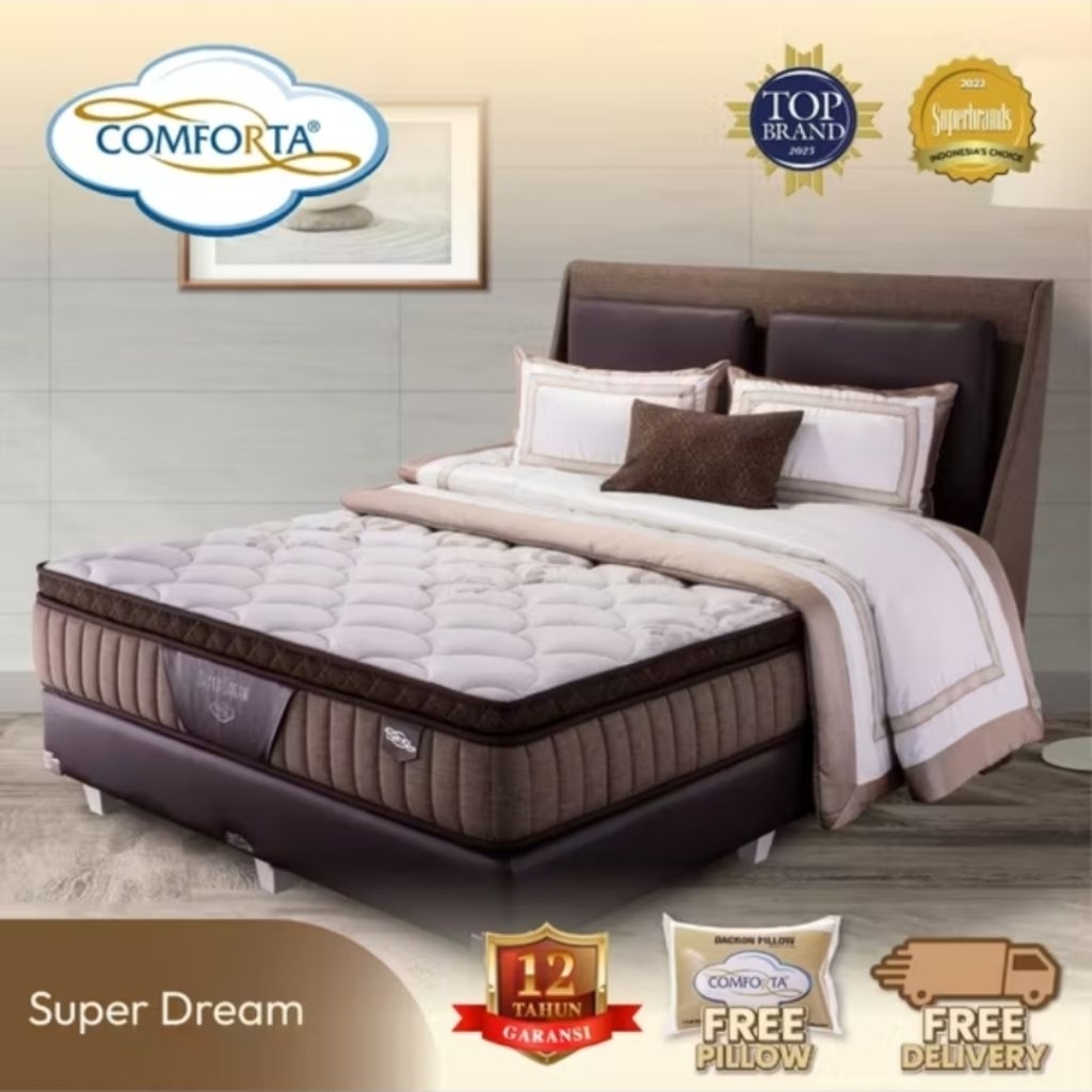 [COMFORTA_BANJARMASIN] SET SPRING BED COMFORTA SUPER DREAM FULLSET(TEBAL:31CM)