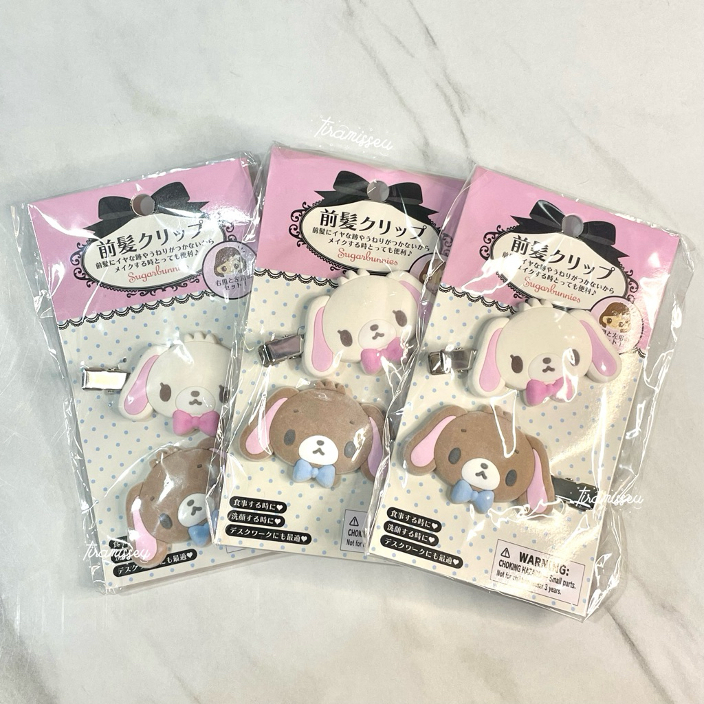 [READY STOCK] official sanrio sugarbunnies hair clip • kurousa shirousa sugar bunnies jepit rambut m