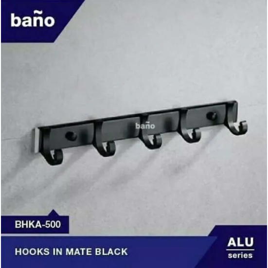 Gantungan Baju Hitam Bano 5 kait/ Kapstok Bano hitam 5 kait