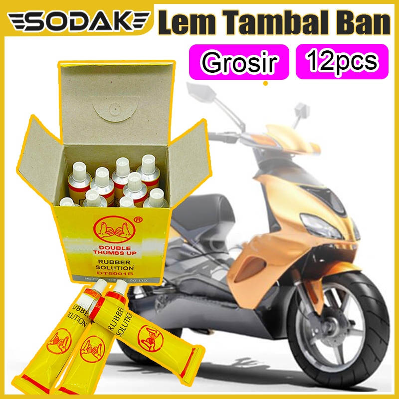 12pcs Lem Tambal Ban Motor / Lem Tip Top / Lem Patch Motor SODAK