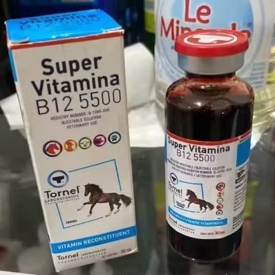 Super Vitamina B12 5500 Logo Kuda Obat Vitamin Tonic Injeksi Doping Ayam, Kuda, Burung Dll