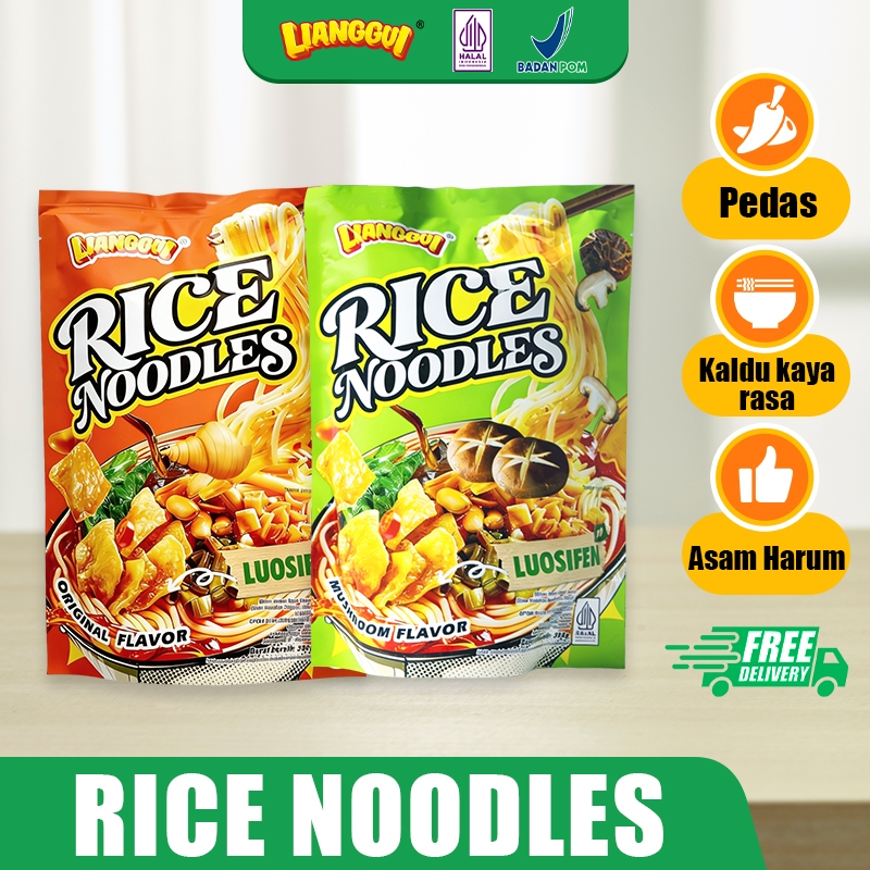 LIANGGUI - Mie Instan China Praktis Siap Saji Luosifen Pedas Tradisional Halal Cocok Makan Malam Pes