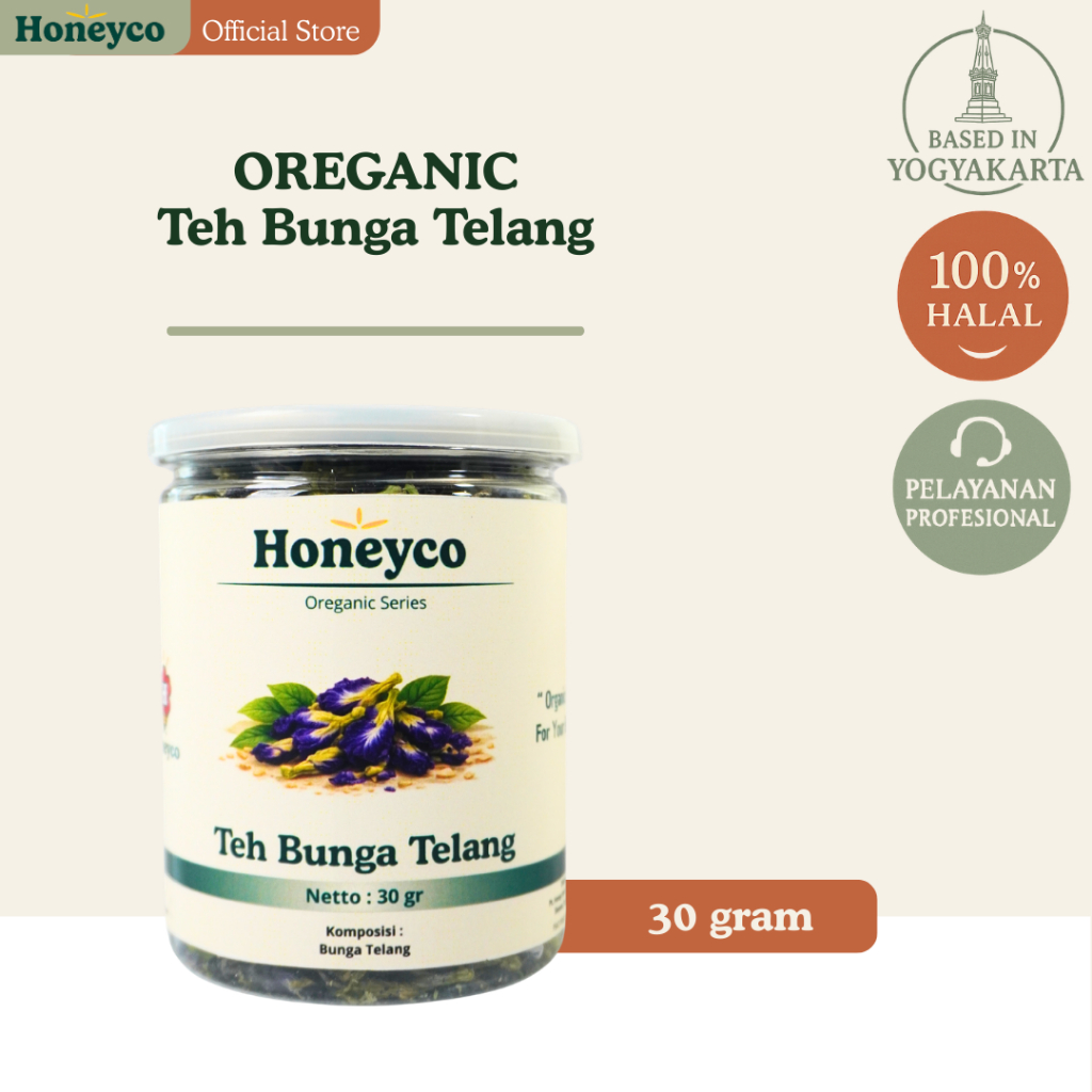 OREGANIC - Teh Bunga Telang Kering - Bunga Telang Kering yg Asli - Teh Telang Kering