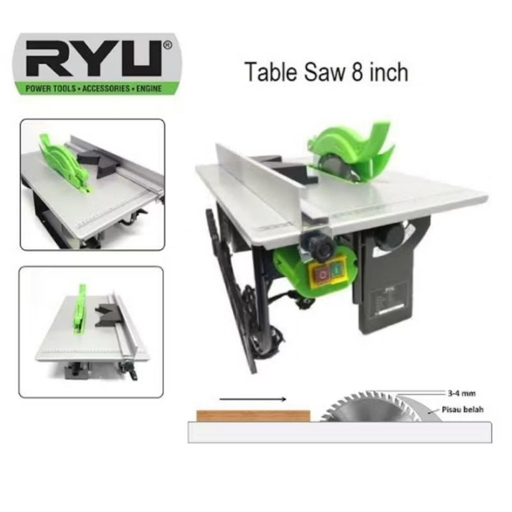 RYU Table saw 8” RTS8 mesin potong kayu meja 8 inch mesin serkel meja