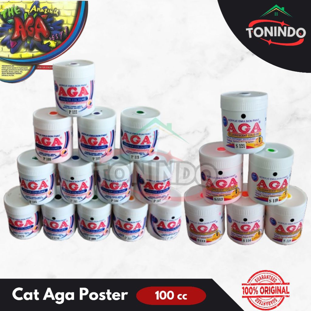 Cat Acrylic AGA Poster 100cc/250cc - Untuk cat gabus, triplek, kertas, spanduk, karton