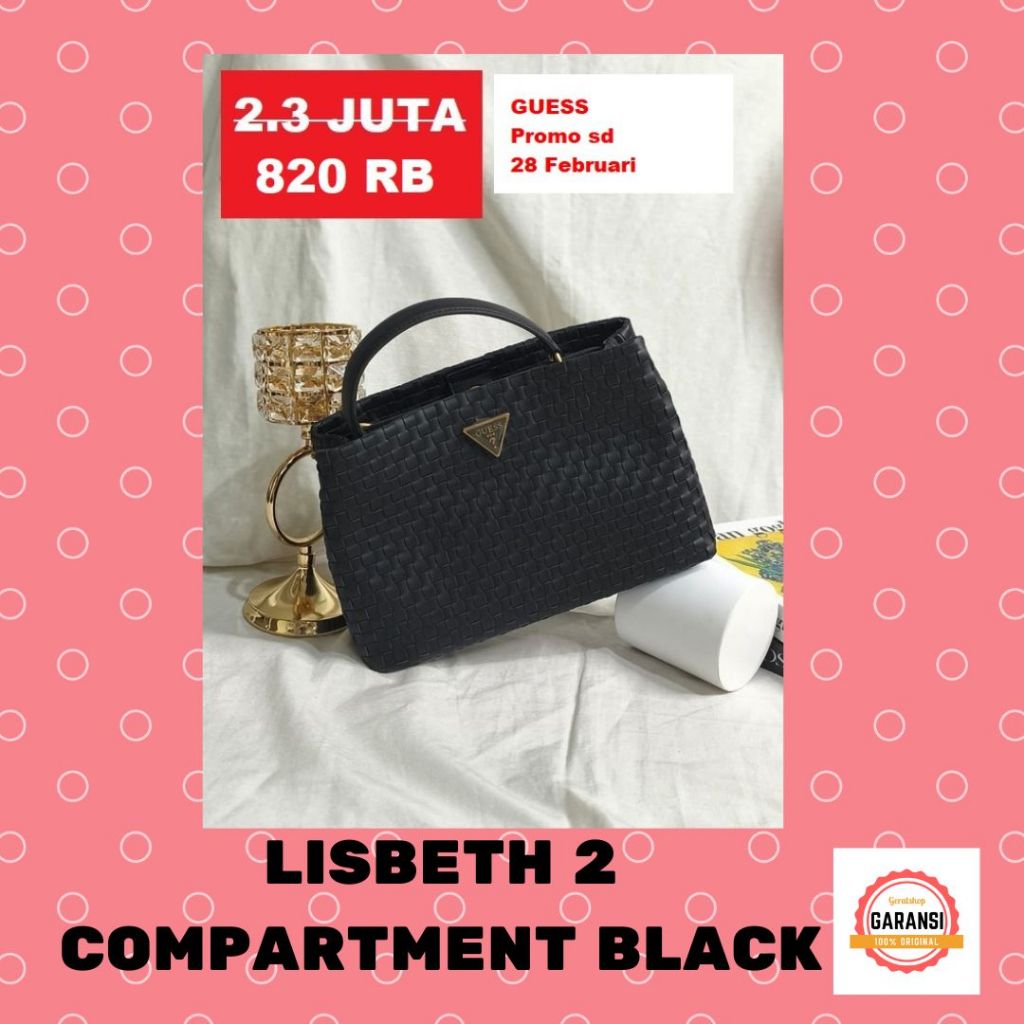 Tas Guess sale satchel bag seri LISBETH 2 COMPARTMENT 100% Original Store