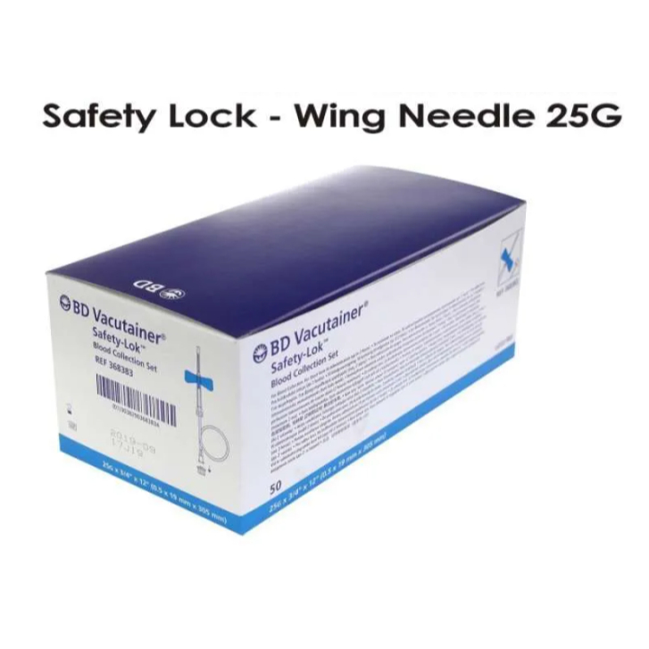 BD Wing Needle 25G BD Vacutainer Safety Lok Wing Needle Box isi 50