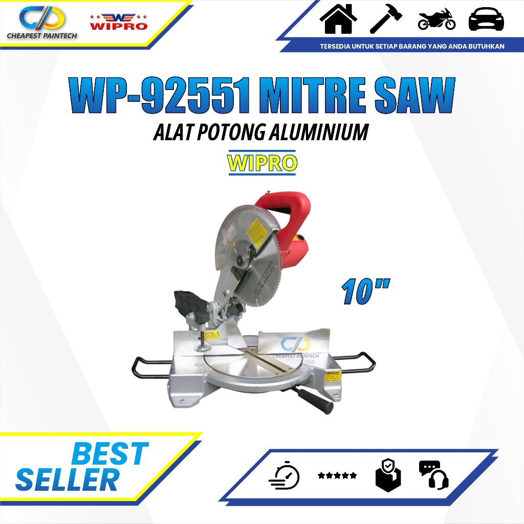 Mitter Saw 10" WIPRO WP92551 / Gergaji Pigora Miter saw 10 Inch WP 92551 - Mesin Mitre Saw WIPRO