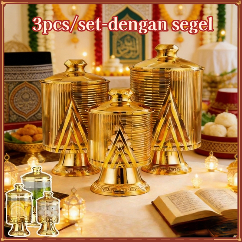 3pcs Toples Set Toples Lebaran Aesthetic Set Mewah Toples Toples Jumbo Toples Kedap Udara Kue Kering