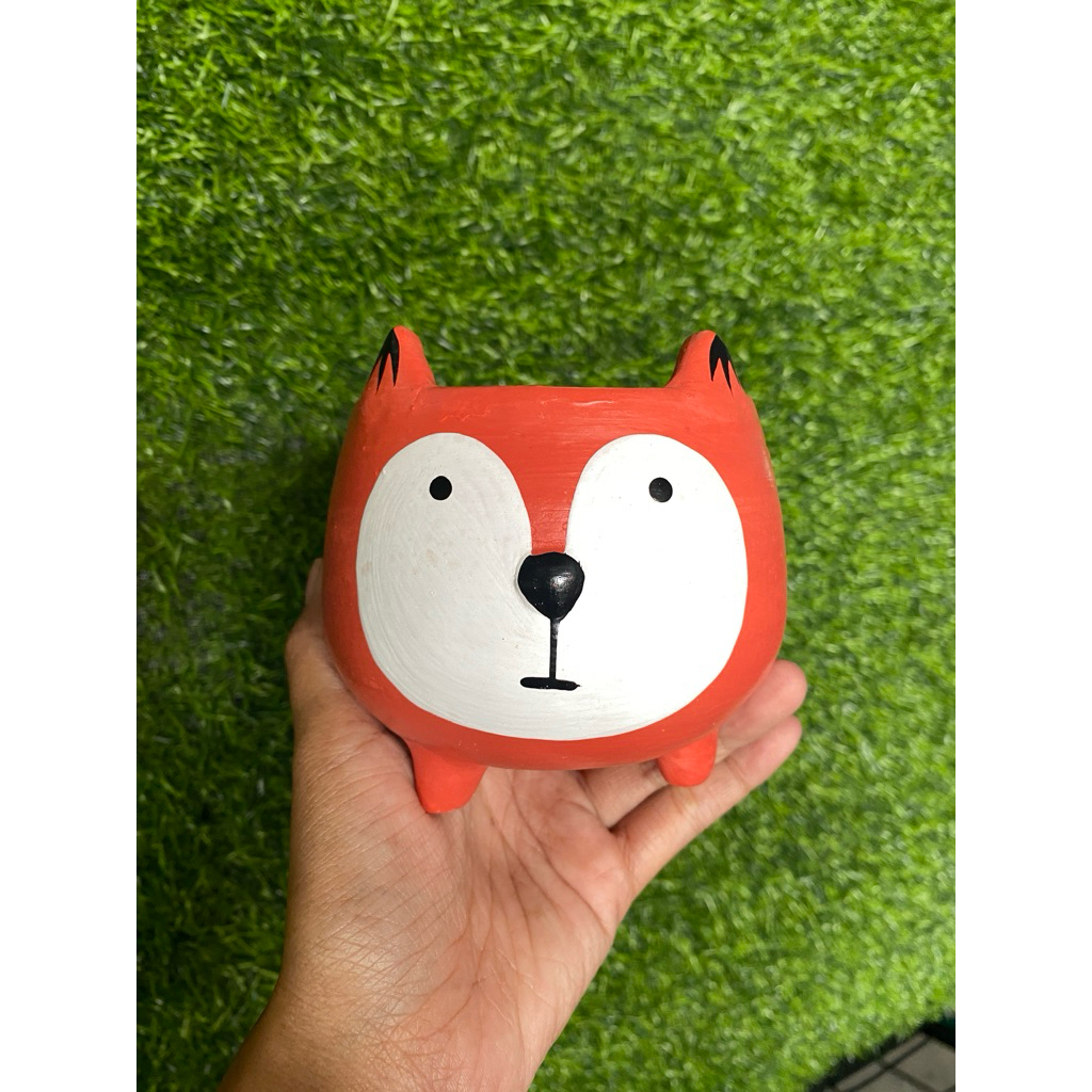 Pot gerabah karakter hewan - pot gerabah lukis - pot mini KHUSUS INSTANT