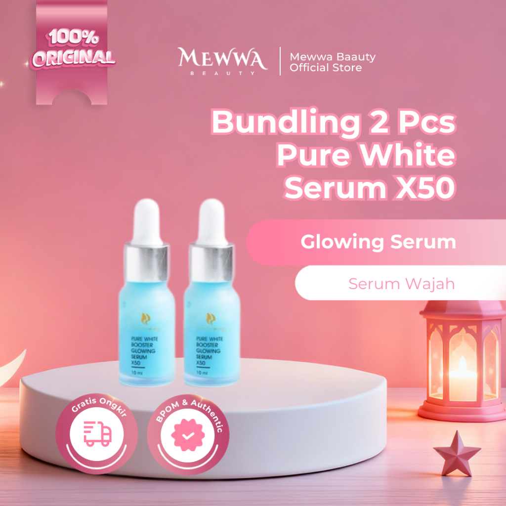 Mewwa Beauty - House Of Beauty Pure White Serum X50 Brightening Glow Up - House Of Beauty Serum Biru
