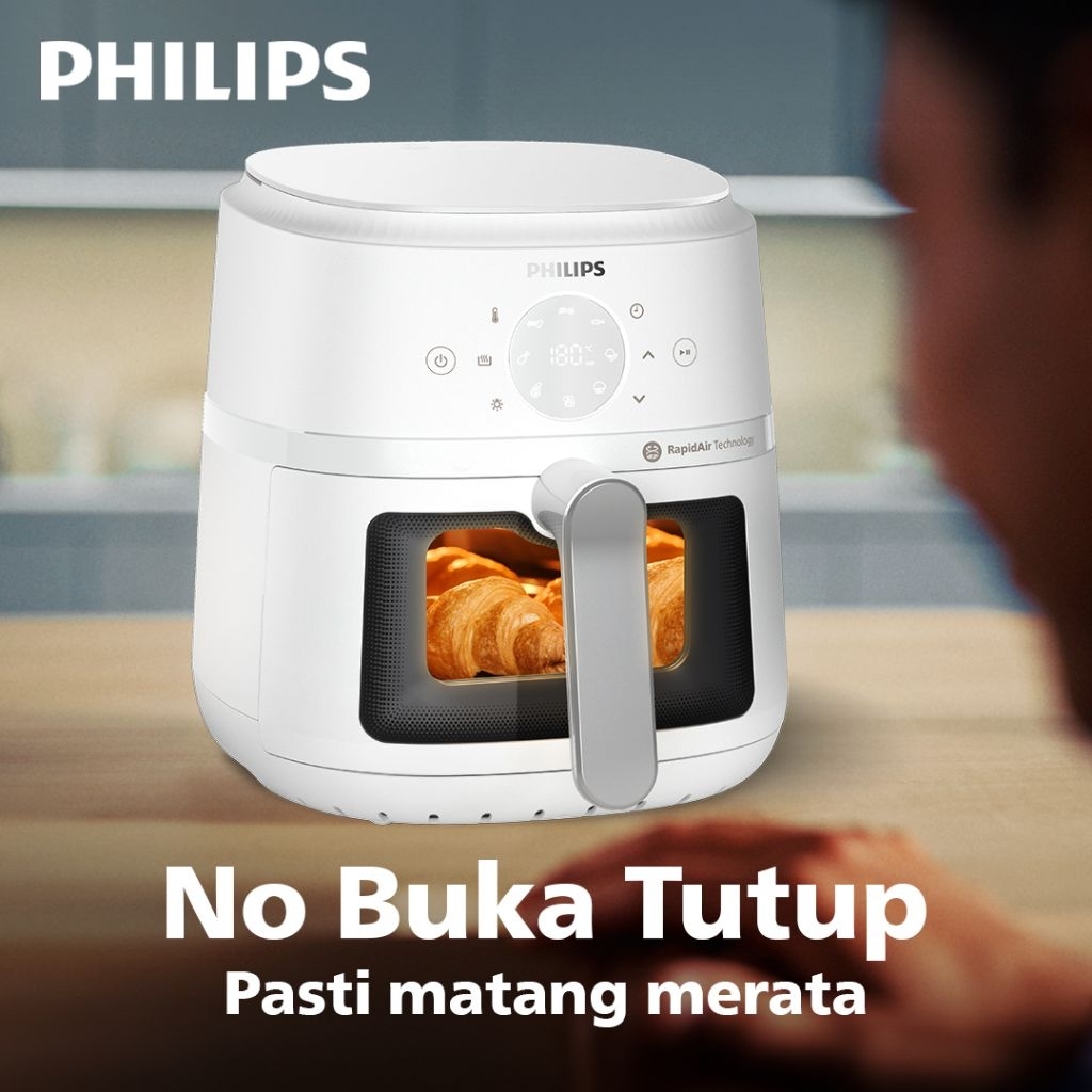 PHILIPS AIR FRYER AIRFRYER NA 221/10 NA221 221 /10 NA221/10 SILVER WHITE PUTIH DAYA 1500 WATT ALAT M