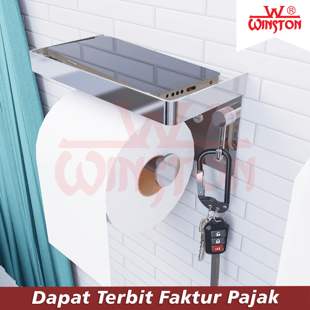 RAK TISU STAINLESS 304 WINSTON Tissue Toilet / TEMPAT HP / rak tisu Stainless 304