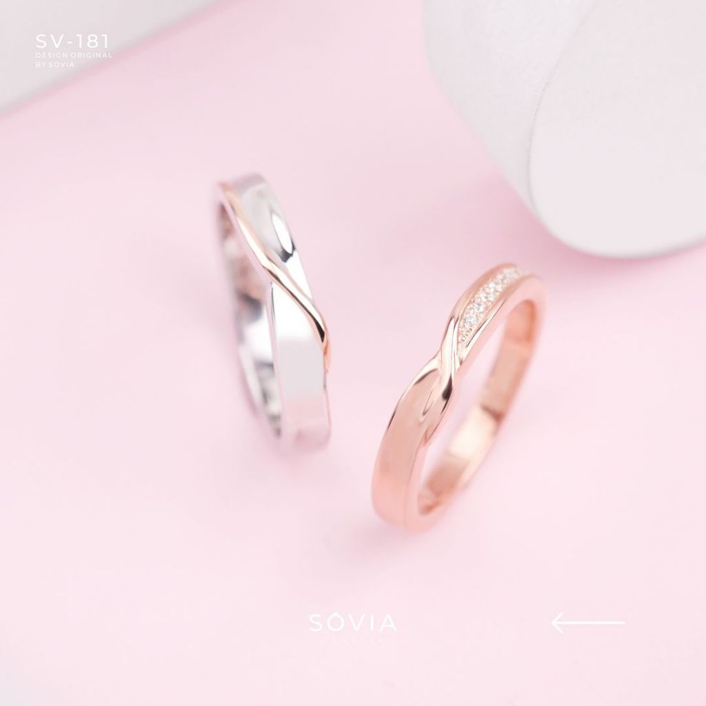 Cincin Couple Kawin Lamaran Nikah Palladium Emas Elegan