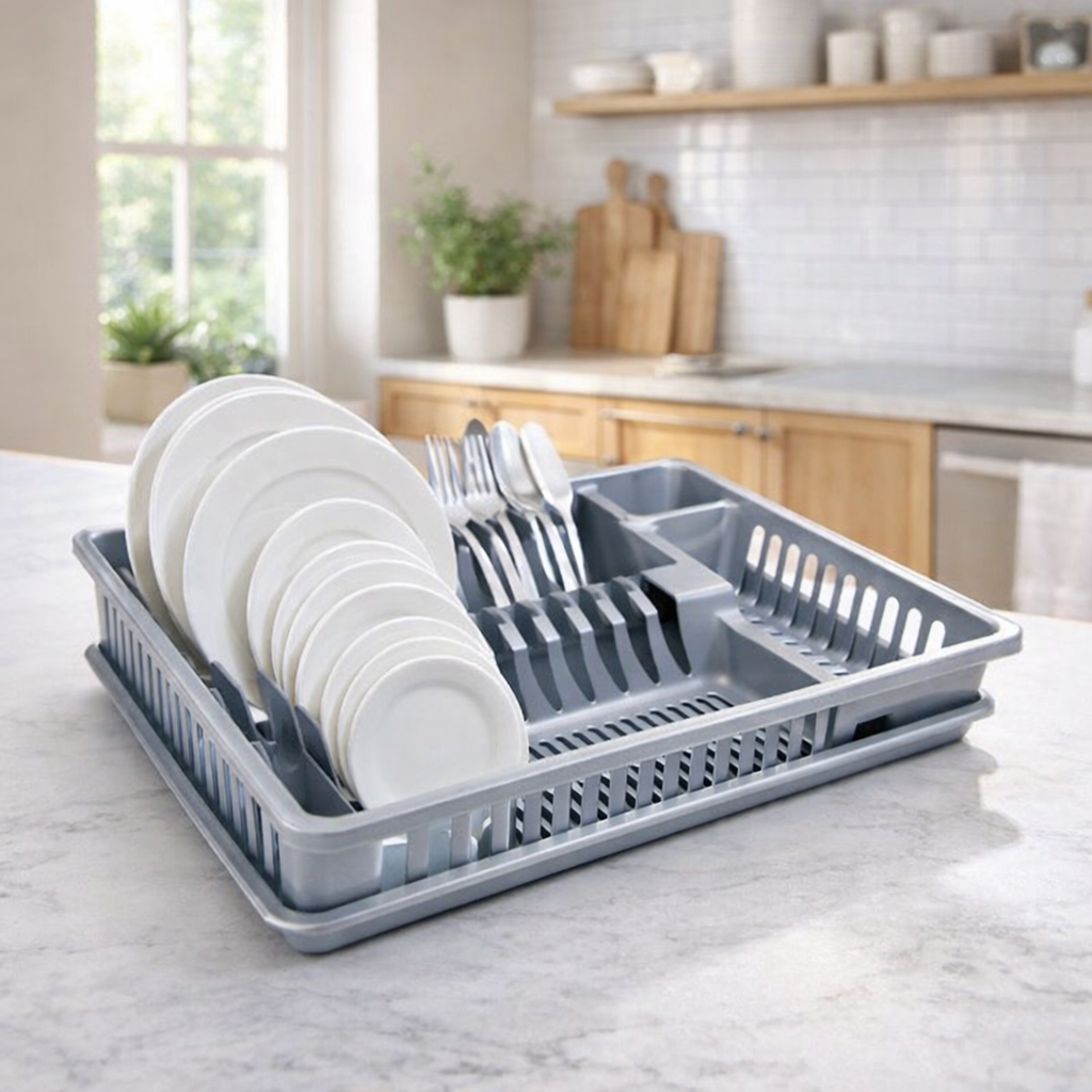 Rak Piring Susun 1 Minimalis / Rak Piring Hitam Putih Silver / Rak Peralatan Dapur / Dish Washer