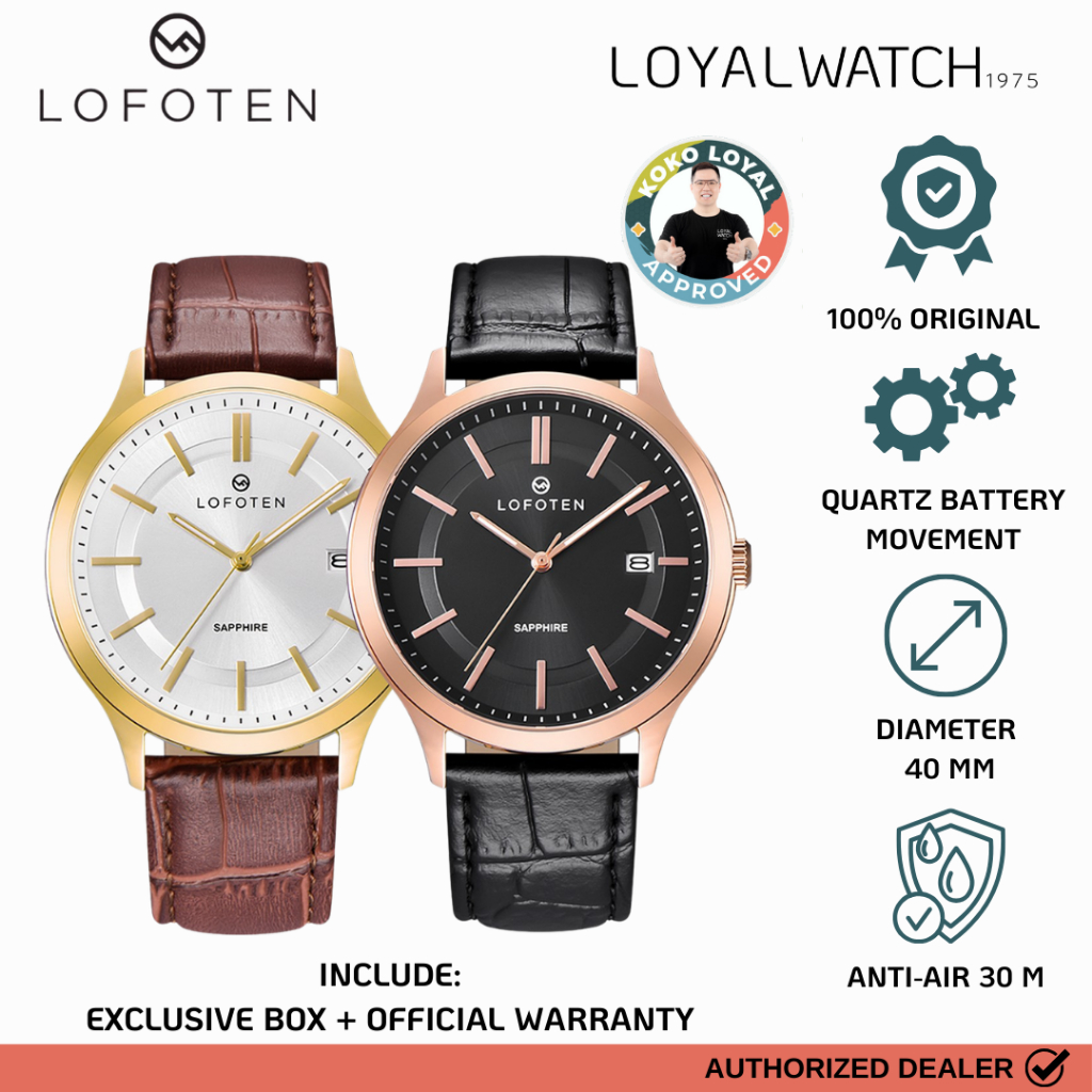 Jam Tangan Lofoten Classic Pria F-8104M Leather / Kulit Original Garansi Resmi