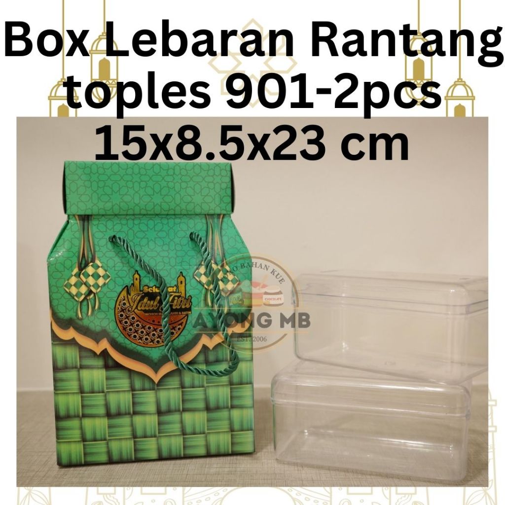BOX HAMPERS LEBARAN TOPLES 901 ISI 2 / KOTAK KUE LEBARAN HAMPERS