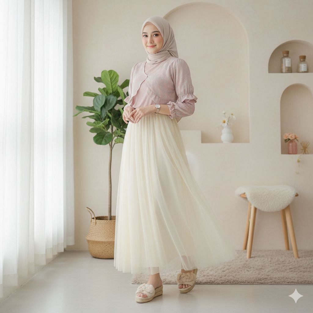 Rok Tutu 3 layer bahan tile premium mewah - Falisha fashion