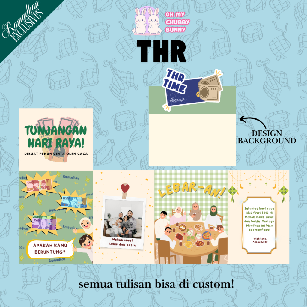 LEBARAN IDUL FITRI DESIGN BARU CUSTOM BLIND BOX (ADA DESIGN NATAL) - Birthday, Anniversary, Graduati