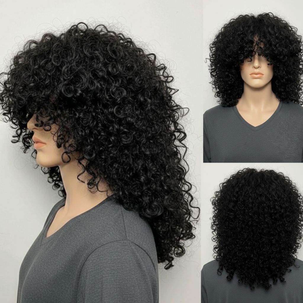 WIG PRIA RAMBUT KRITING PANJANG UNTUK KUDA LUMPING JATILAN KRIWIL BELUM SASAK