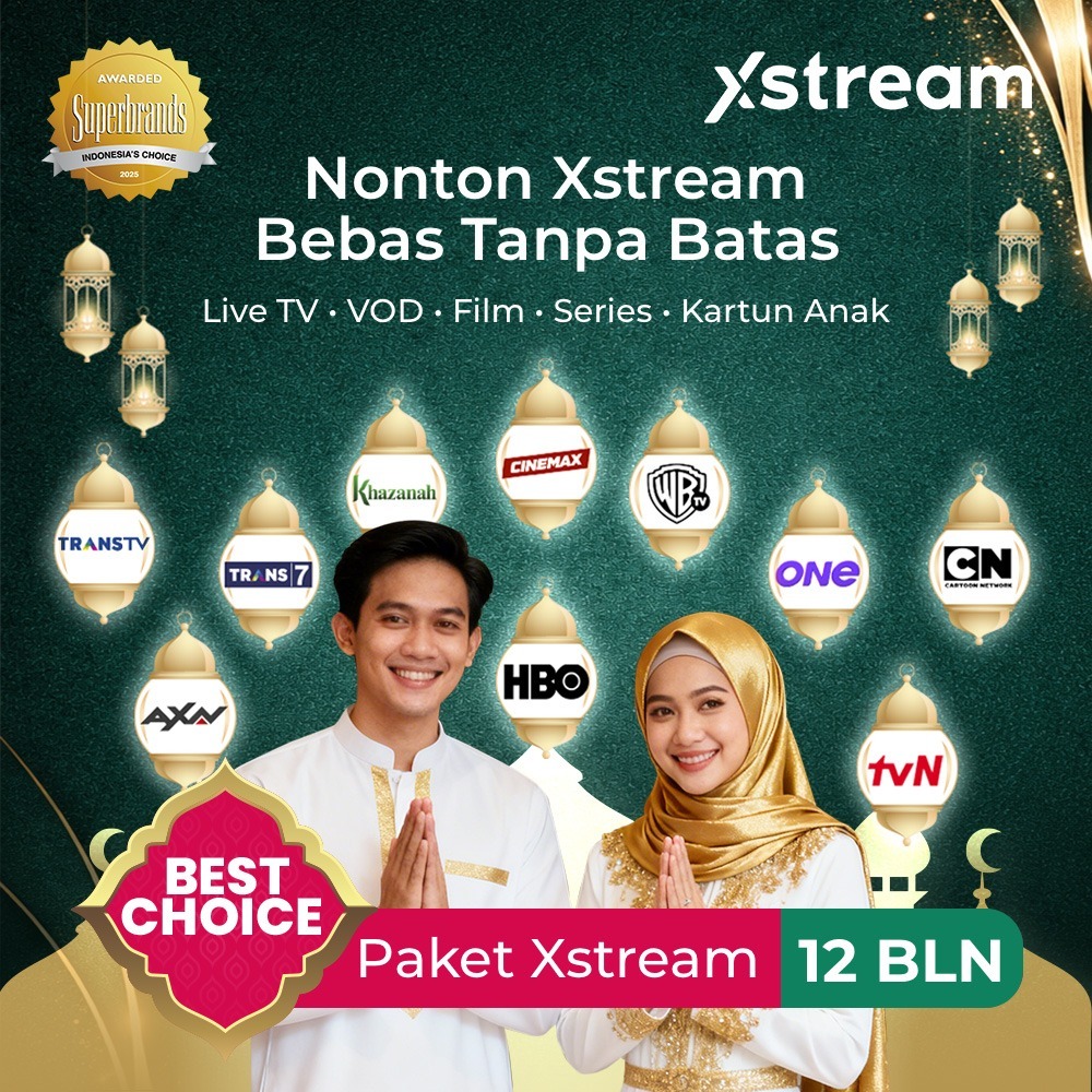 Voucher Paket Langganan XSTREAM 12 bln - FREE Streaming Android Box, Channel TV, Film, dan Series