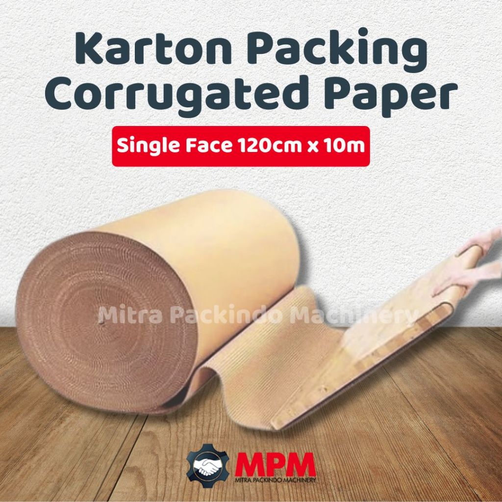 Kardus Packing Gulungan Single Face 120cm x 10m / Corrugated Roll Dus Bergelombang Karton 120 cm Rol