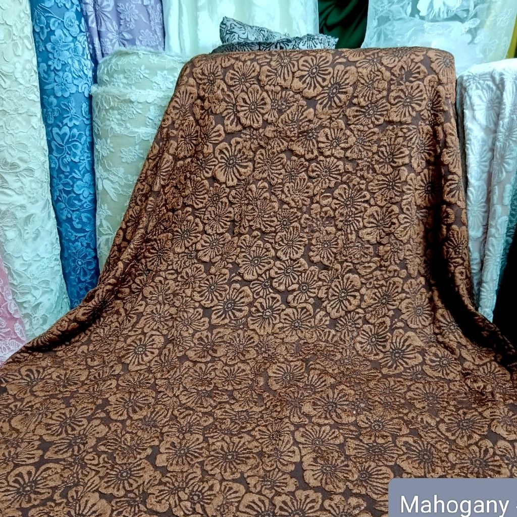 Kain bahan jaquard embos sakura premium/Kain jaguar embos halus/Kain jaguar  embos sakura premium im