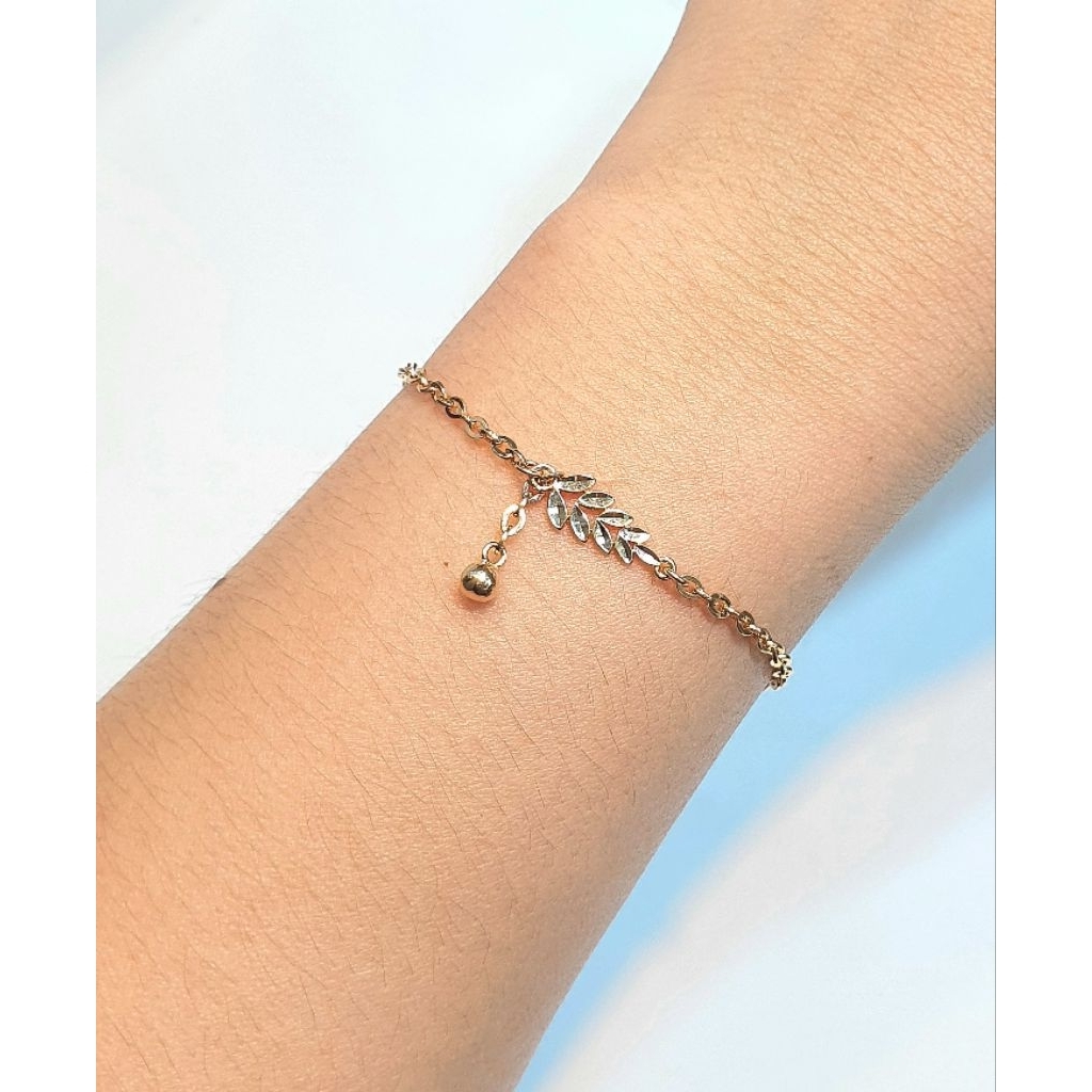 Gelang Rantai Emas Model Daun 1.9 Gram 700 16k (RH427)