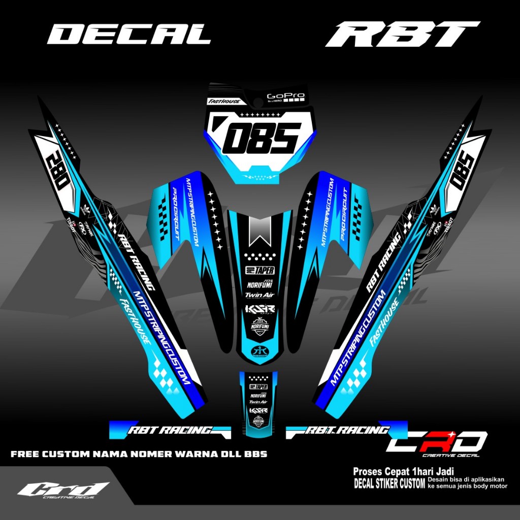 DECAL STIKER MOTOR RBT BODY VEGA R NEW , REVO ABSOLUTE, JUPITER DECAL RBT BISA REQUEST BODY