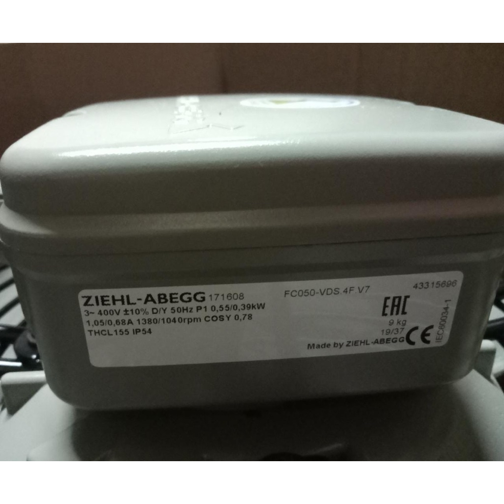 AXIAL FAN ZIEHL-ABEGG FC050-VDS.4F.V7 3PHASE | AXIAL FAN ZIEHL ABEGG 20"