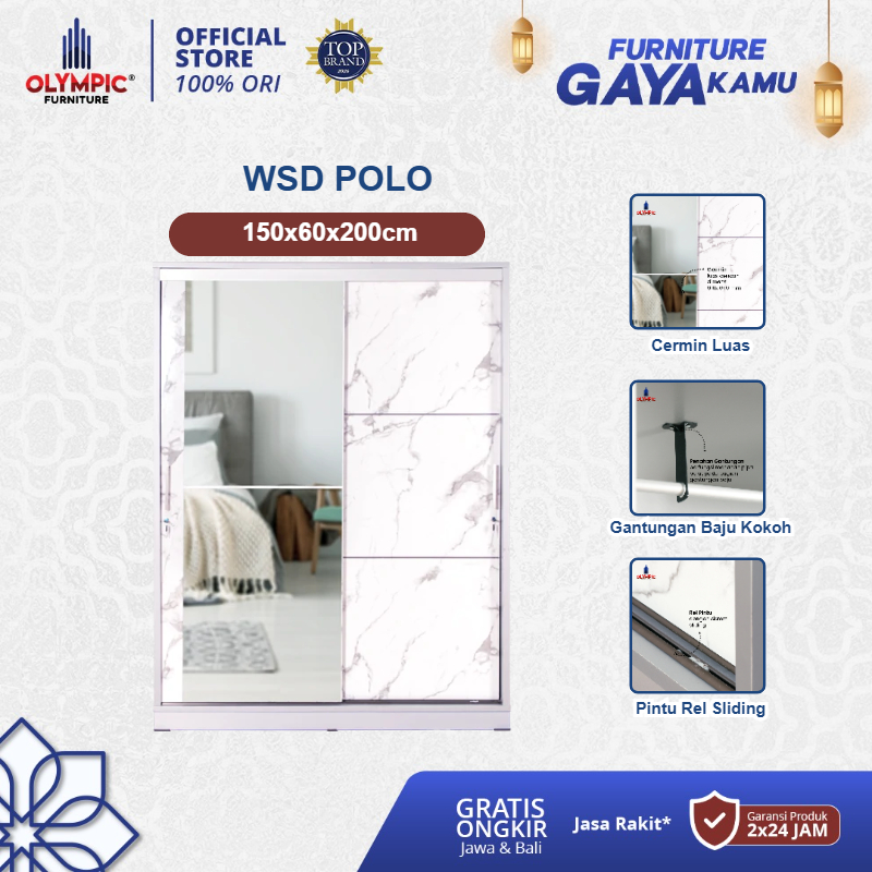 Olympic Lemari Pakaian Sliding / Lemari Baju Sliding / Lemari Sliding - WSD POLO