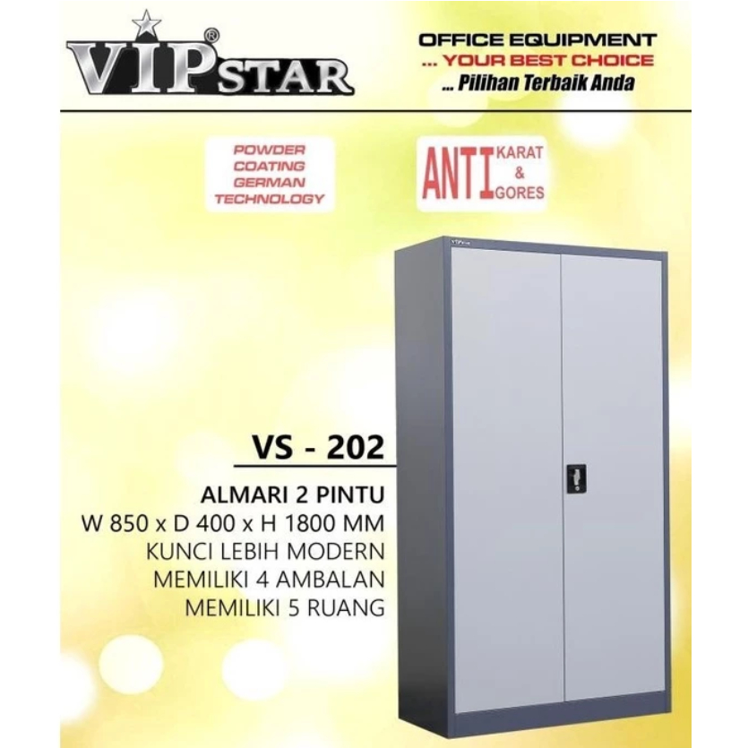 Lemari Arsip VIP STAR VS 202 / LEMARI DOKUMEN / LEMARI CABINET
