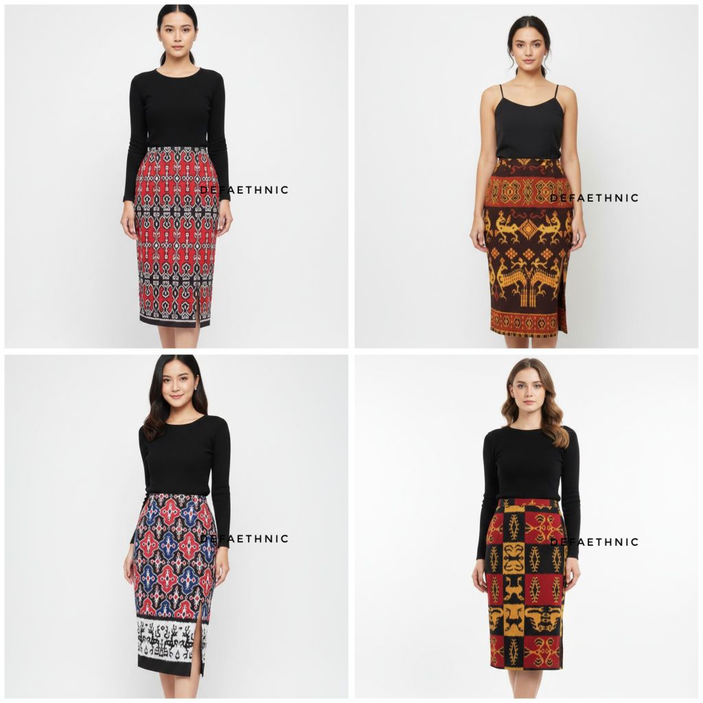 rok tenun span pendek - rok tenun span