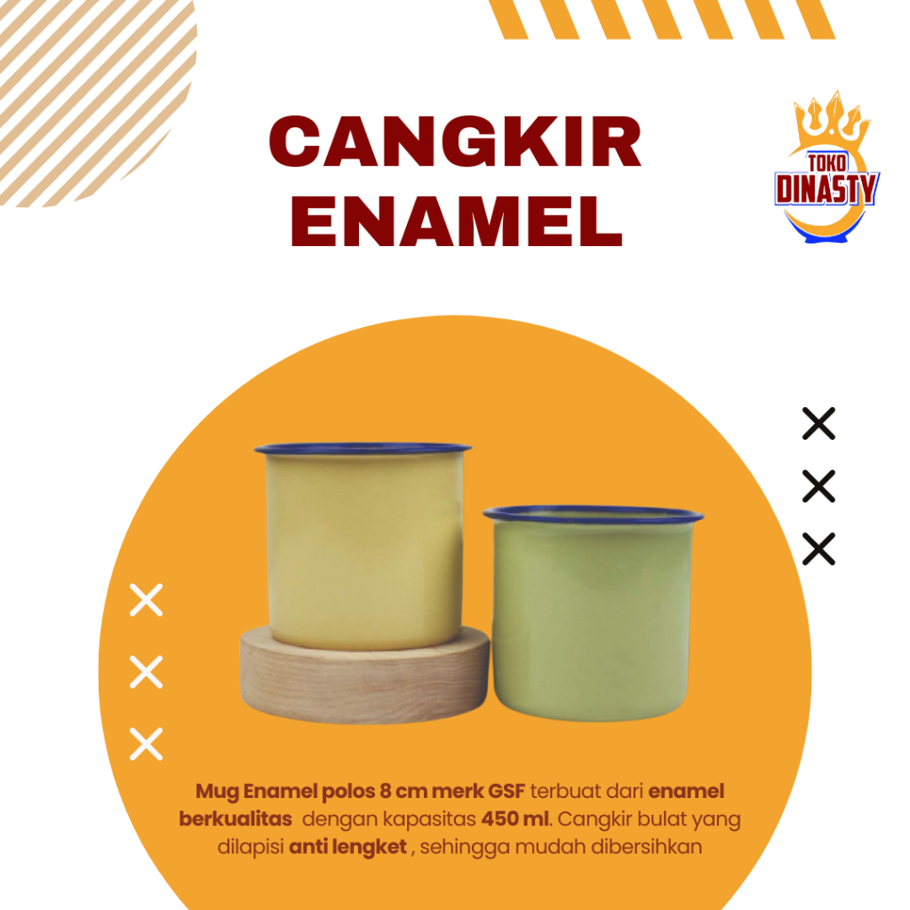 23. Cangkir kopi warna enamel 8 cm