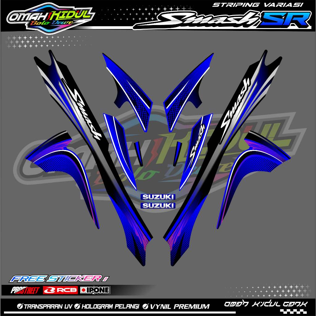 STRIPING VARIASI SUZUKI SMASH SR/ STIKER LIST MOTOR SUZUKI SMASH SR